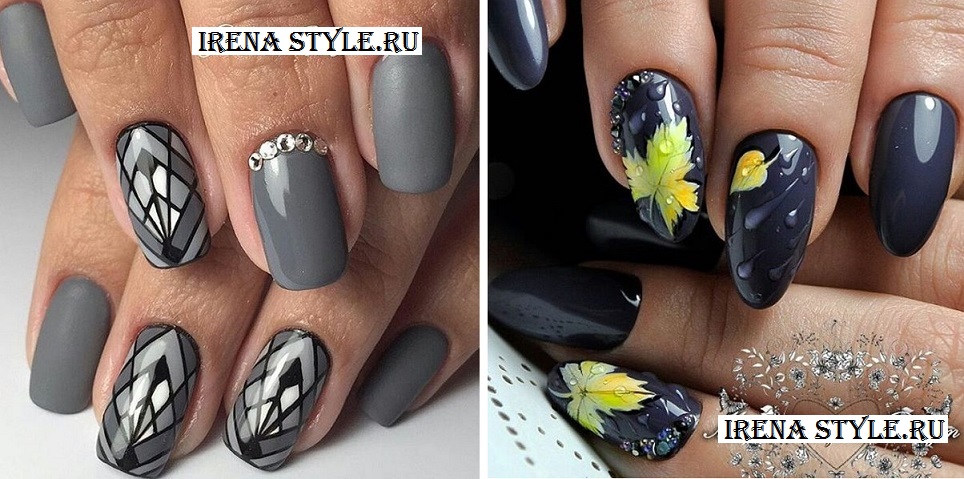 Дизайн ногтей серый цвет