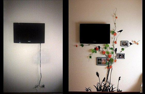 Как спрятать провода от телевизора на стене